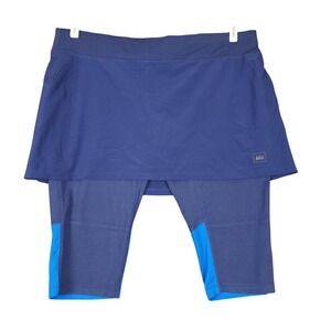 REI Womens Fleet Skapris Skort Capri Pants Dark Navy Heather XL